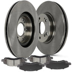 Set of 4 Front Brake Rotors with Ceramic Pads for Chrysler Jeep Compass, Patriot, Dodge Avenger