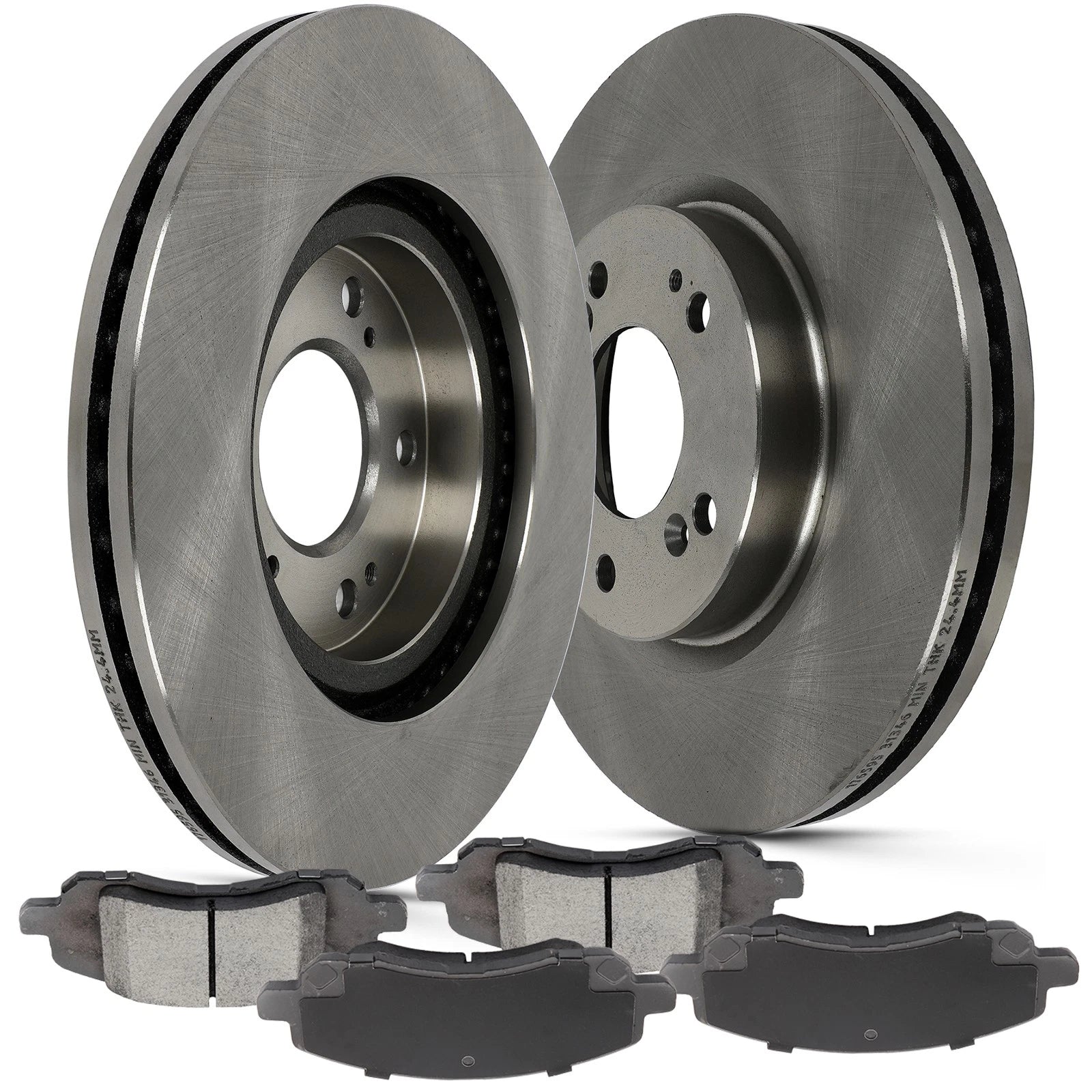 Set of 4 Front Brake Rotors with Ceramic Pads for Chrysler Jeep Compass, Patriot, Dodge Avenger