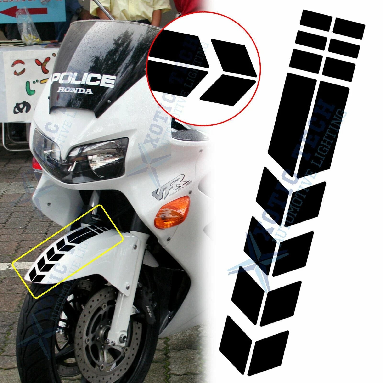 Sport Reflective Safety Arrow Racing Stripe Decal for Honda (2014–2020)