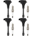 Set of 4 Ignition Coils & 4 Spark Plugs for Nissan Frontier (2005–2019)