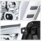 LED Switchback Projector Headlights Chrome for Cadillac Escalade ESV EXT (2007–2014)