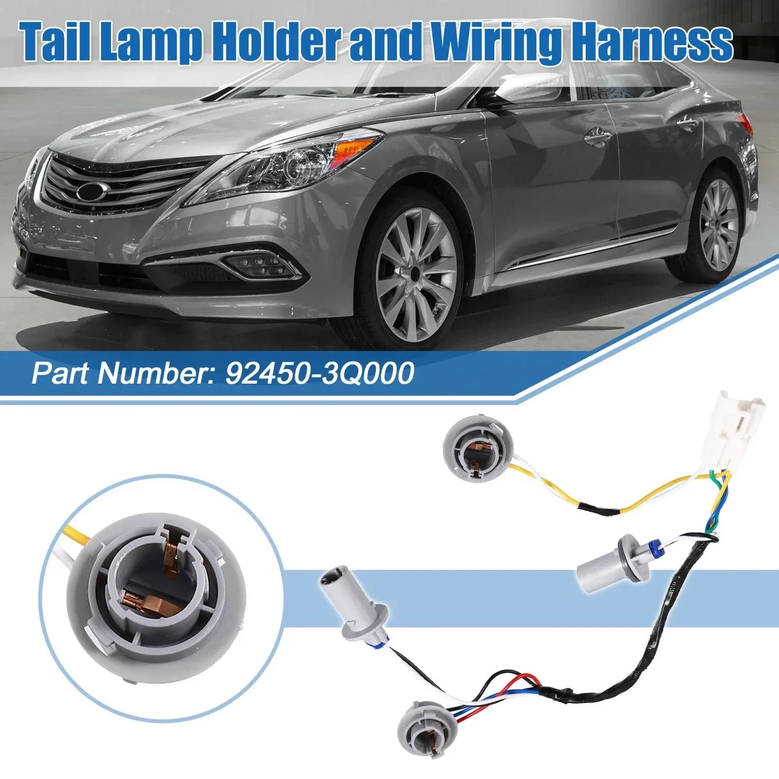 Tail Lamp Holder & Wiring Harness for Hyundai Sonata 4-Door (2011-2014)