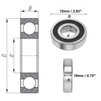 Deep Groove Ball Bearing 6306DDU for Scooter Skateboard (30x72x19mm)