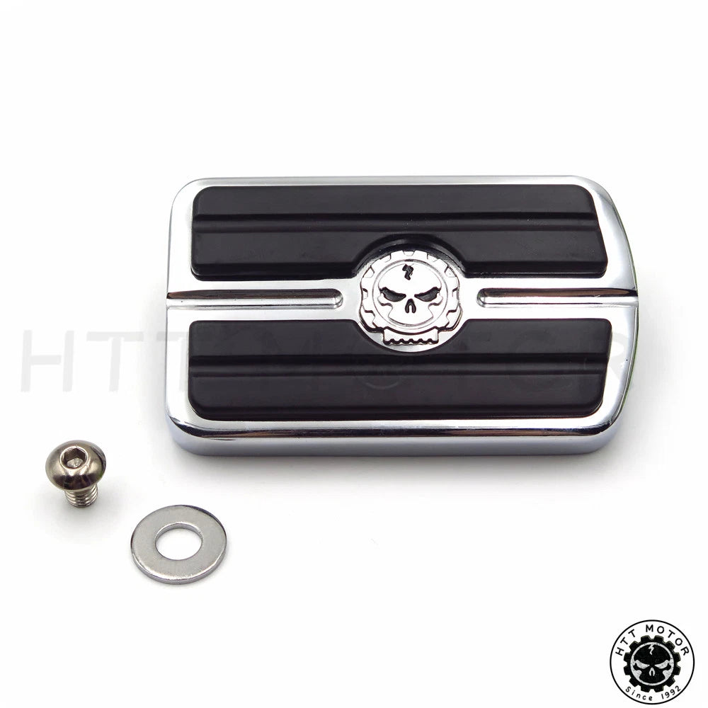 Chrome Skull Rear Brake Pedal Cover for Harley Softail Dyna Electra Glide