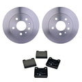 Hella Rear Rotors & Low-Met Disc Brake Pad Kit for W126 300SD SDL SEL 420SEL 560SL (1981–1991)