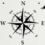 Nautical Compass Die-Cut Graphic Decal Sticker for Jeep Ford Chevy (-)