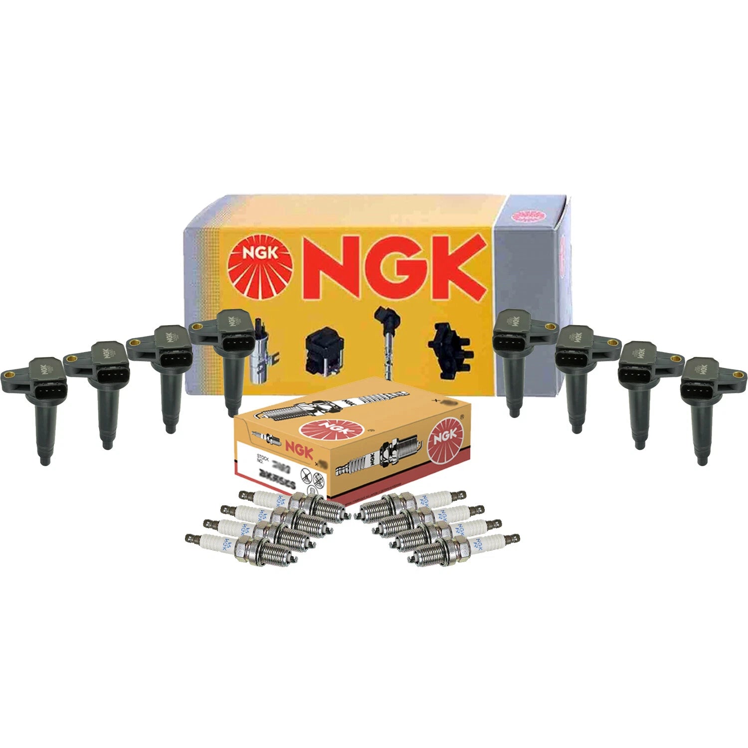 Set of 8 Ignition Coils & 8 Spark Plugs for Lexus Toyota 4.3 4.7 V8