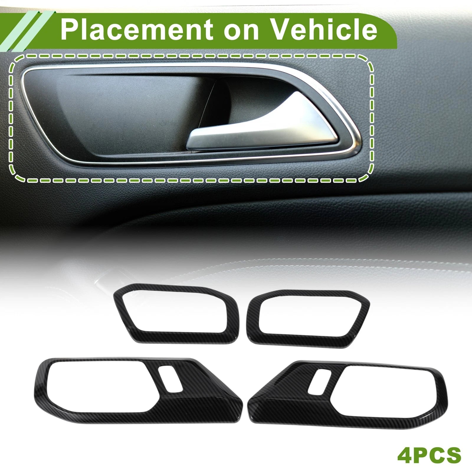 Set of 4 Interior Door Handle Bowl Cover Trim for Ford Bronco (2021–2025)