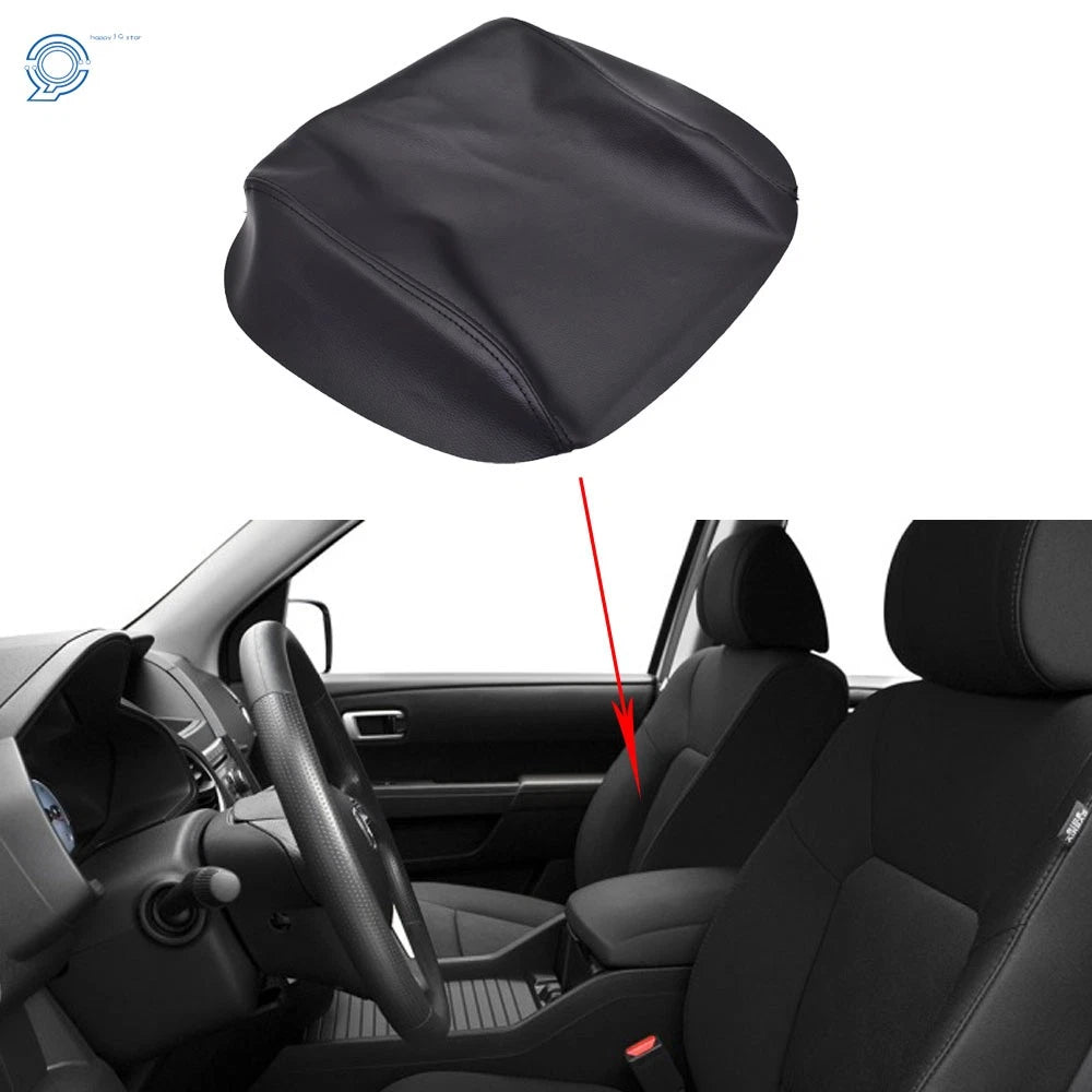 Leather Center Console Lid Armrest Cover for Honda Pilot (2009-2015)