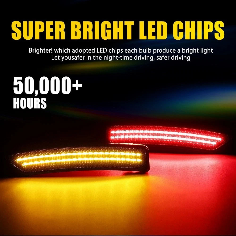 Smoked Lens Red Amber LED Side Marker Light Kit for Ford Mustang (2024–2024)