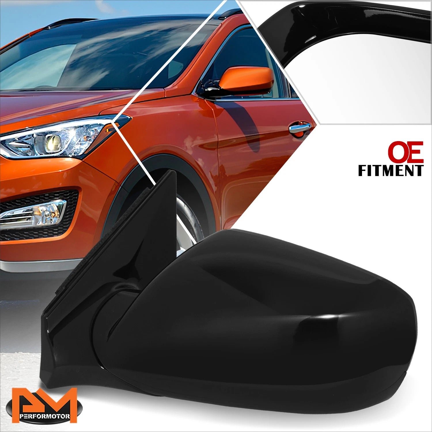 Power Adjust Heated Side View Door Mirror Left for Santa Fe Sport (2013–2016)