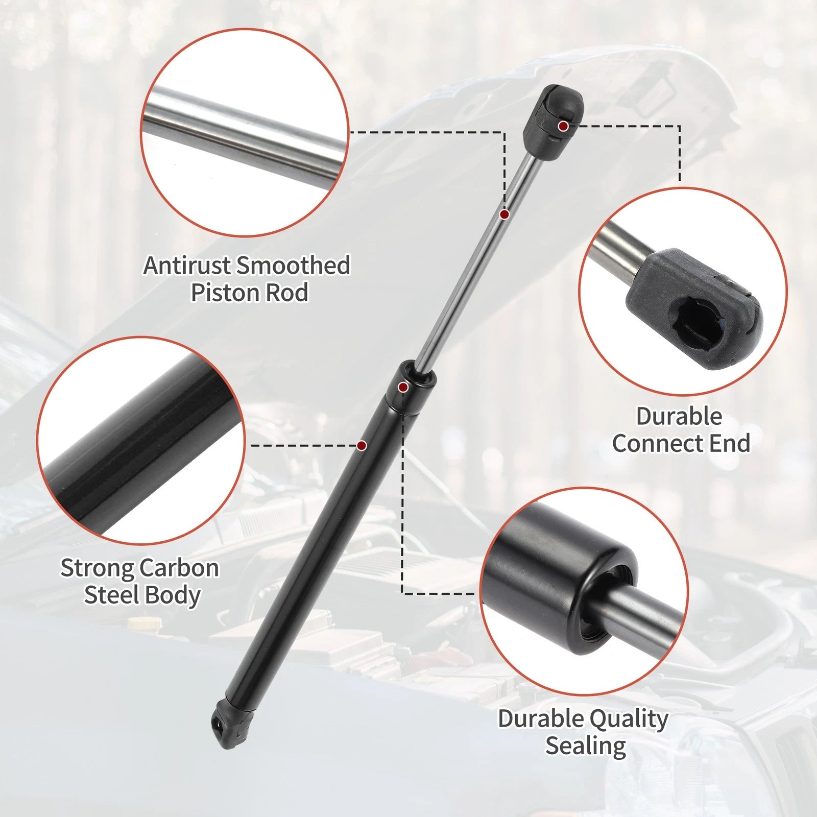 2X Front Hood Lift Supports Gas Strut for Nissan Murano (2009–2014)
