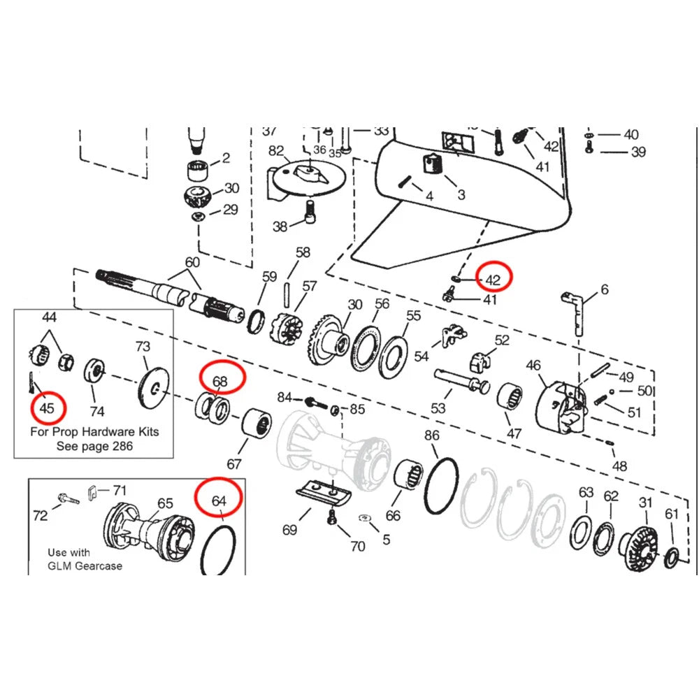 Prop Shaft Seal Kit for OMC Sterndrive Johnson Evinrude (0320862, 0305123)