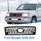 Front Upper Hood Bumper Grille for Toyota Land Cruiser 100 (2005–2007) Black