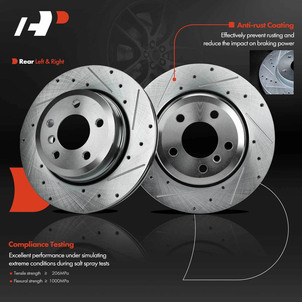 Rear Drilled Brake Rotors for BMW X3 E83 (2004-2011)