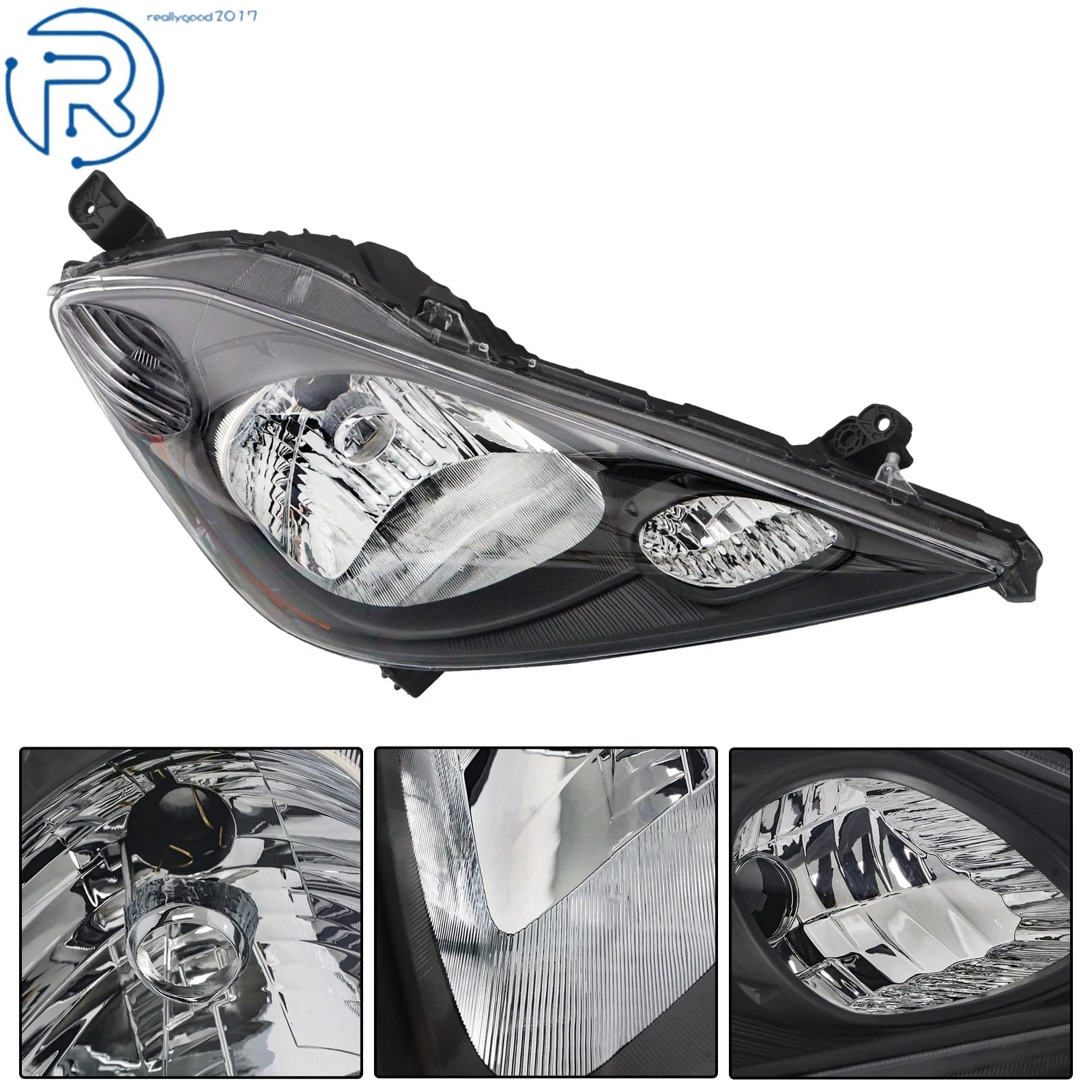 Headlamp Assembly for Honda Fit Sport (2009–2011) Right Side Halogen Black