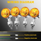 Set of 4 Chrome Amber Turn Signals for Yamaha Kawasaki Honda
