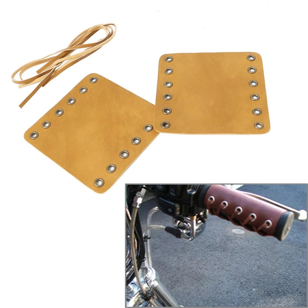 22mm Leather Hand Grips for Harley Cafe Racer (Fitment Specific) Pair