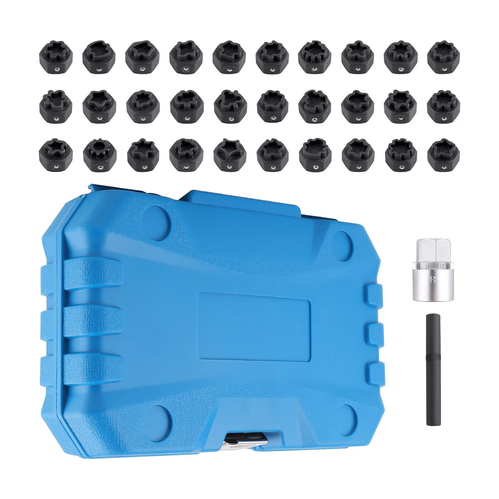 32PC Wheel Lock Anti-Theft Screw Lug Nut Removal Key Socket for Mercedes-Benz