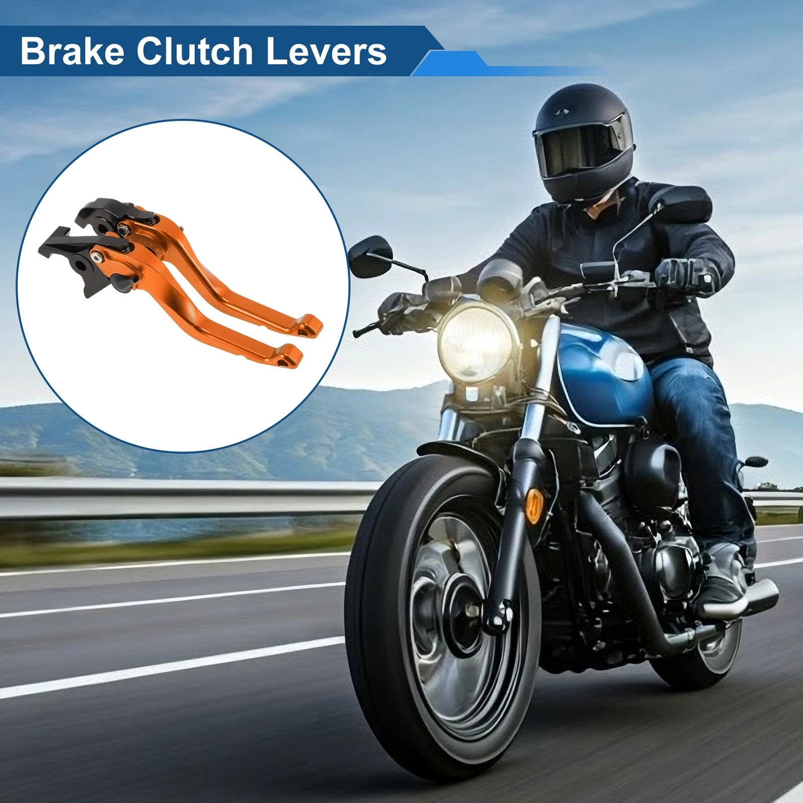Adjustable Short Brake Clutch Levers for Honda VFR750 (1991–1997) - Orange