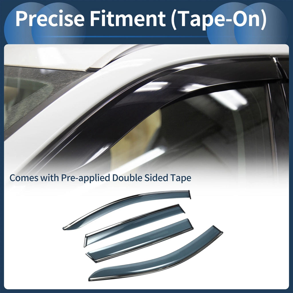 Set of 4 Window Deflectors for Kia Sorento (2016–2020) Side Vent Visors Black