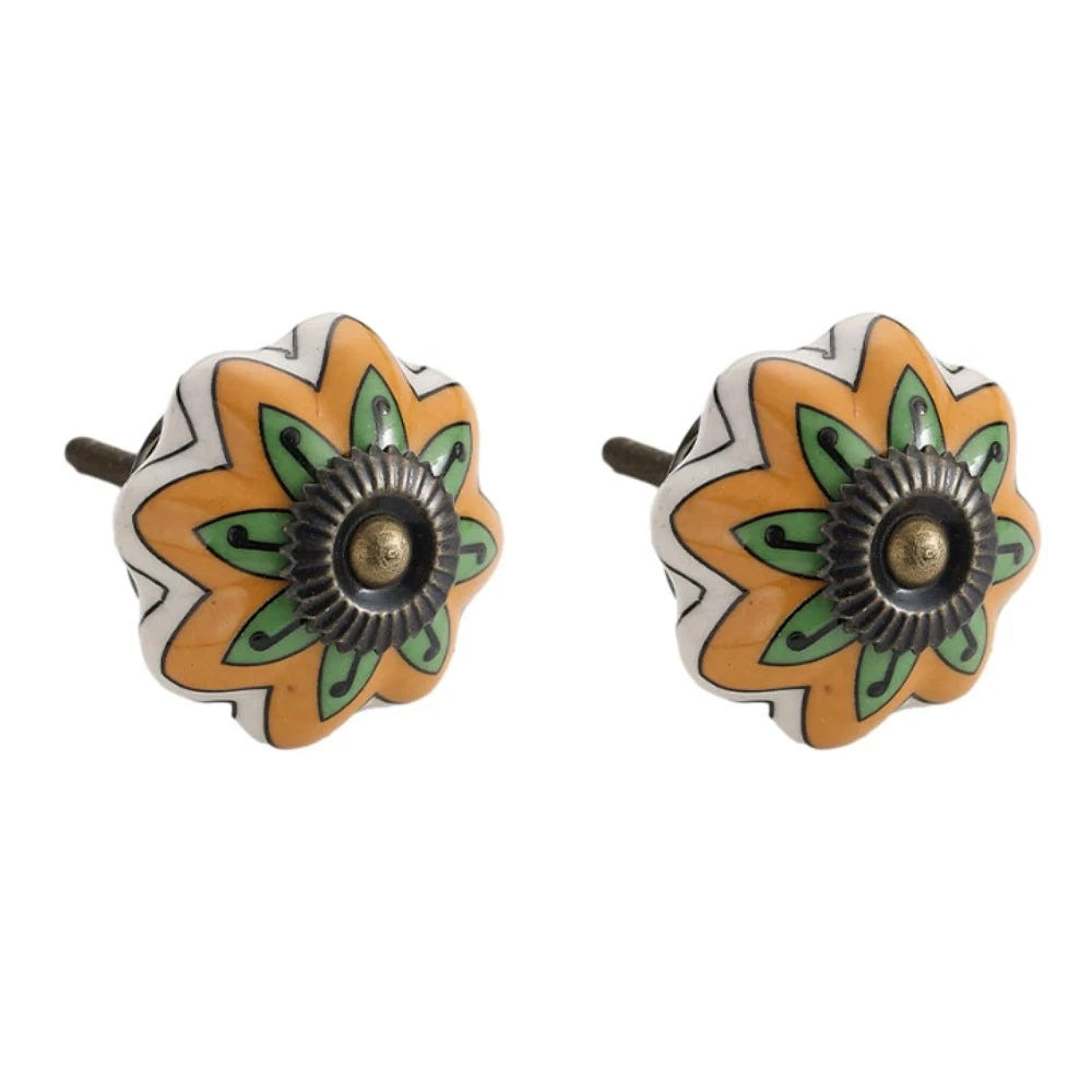 2Pcs Ceramic Drawer Handle Knob Pulls for Cabinet Furniture