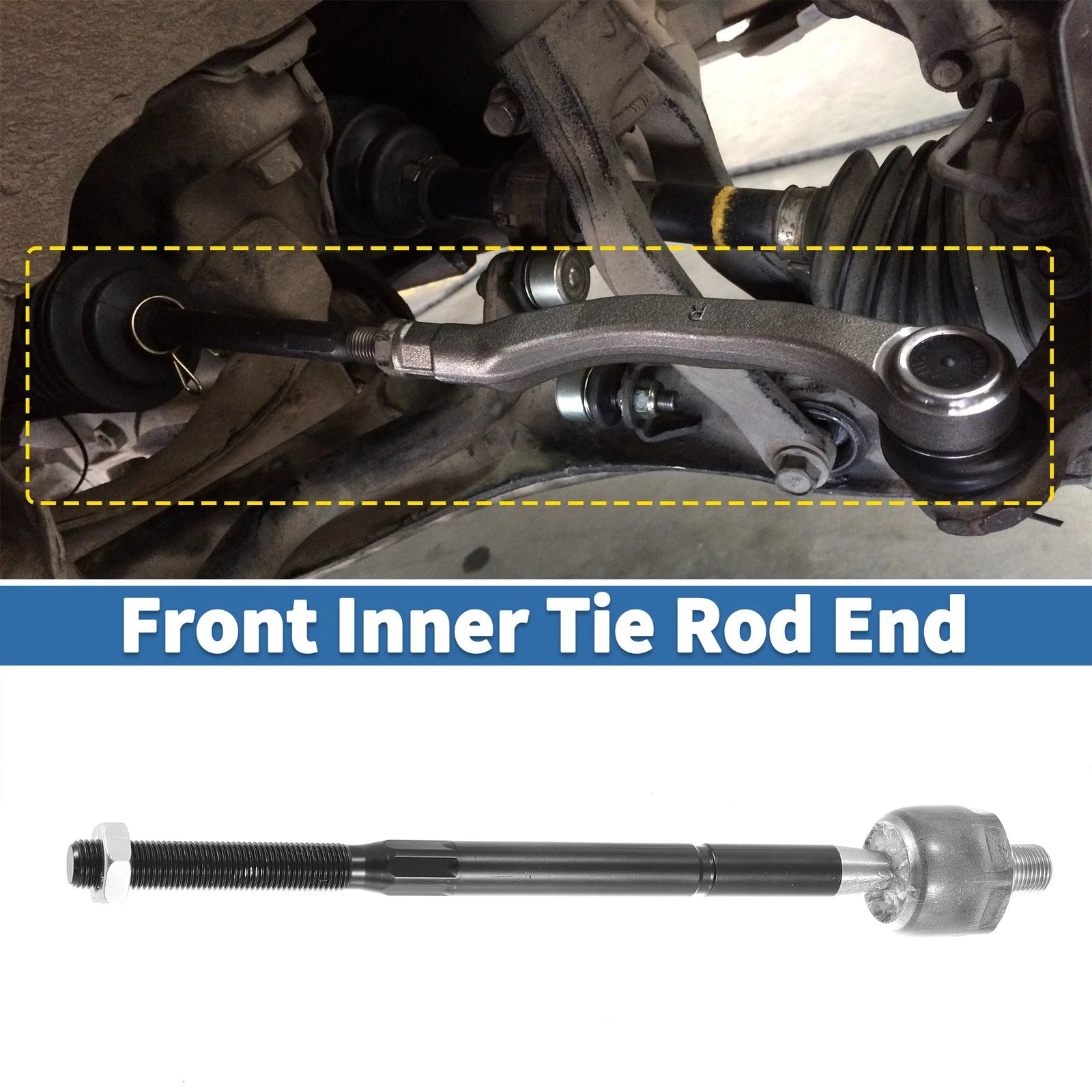 2X Front Inner Tie Rod End Links for Ford Explorer (2011–2019) & Lincoln MKT (2013–2019)