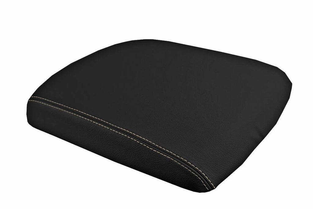 Leather Console Lid Armrest Cover for Dodge Ram (2009–2016) Beige Stitch