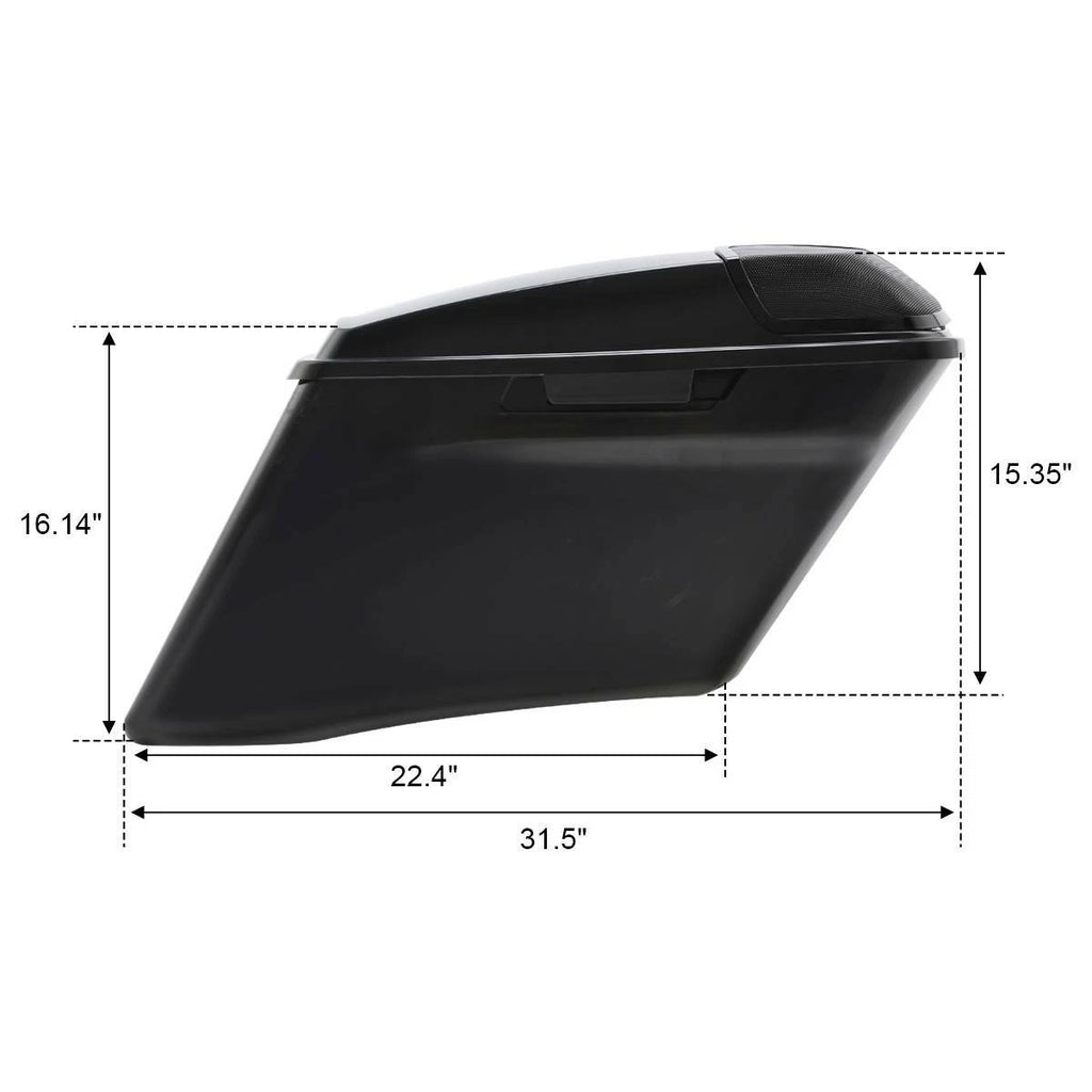 4" Stretched Extended Hard Saddlebags for Harley Touring CVO Glide (2014–2024)
