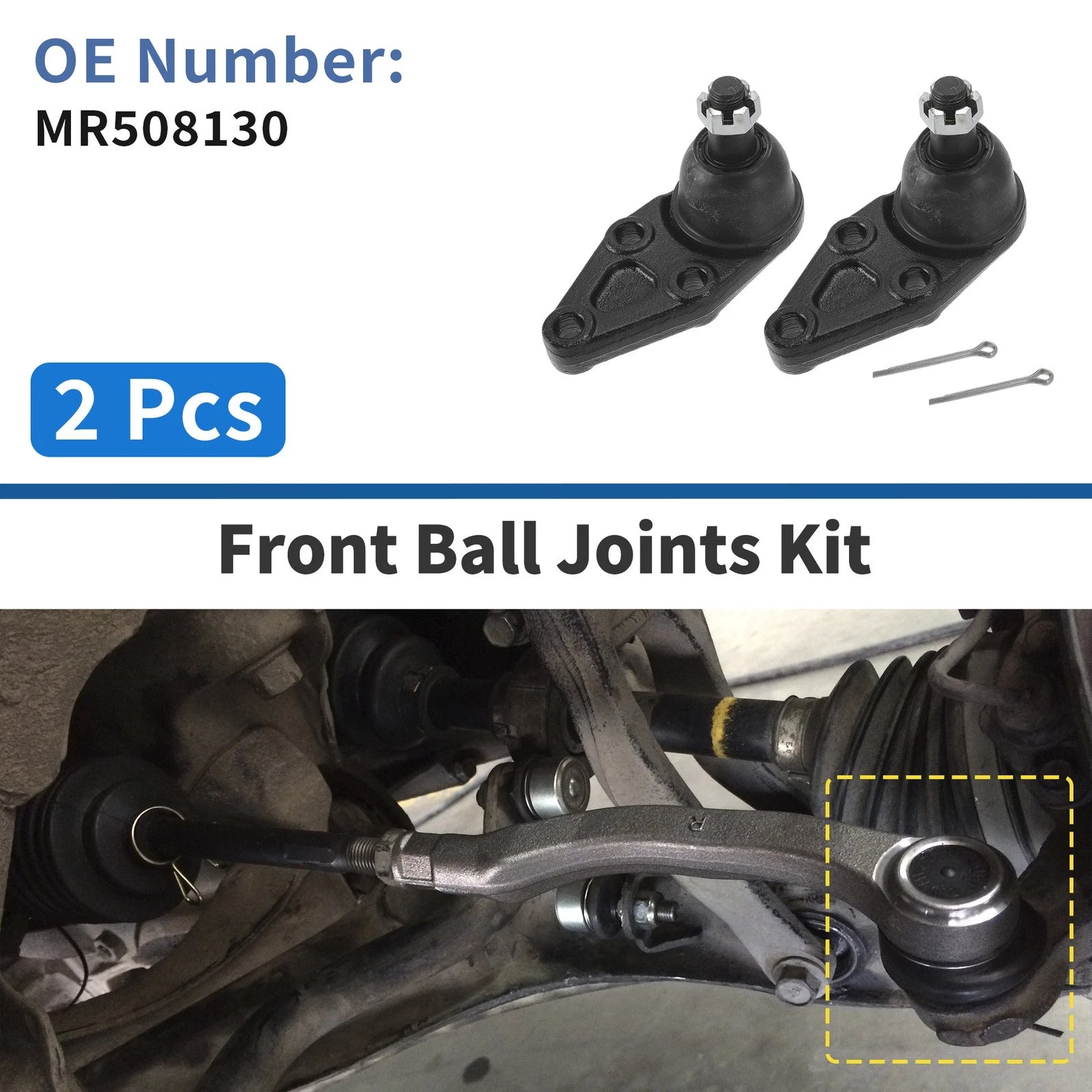 2X Front Lower Ball Joints for Mitsubishi Montero (2001–2006) MR508130