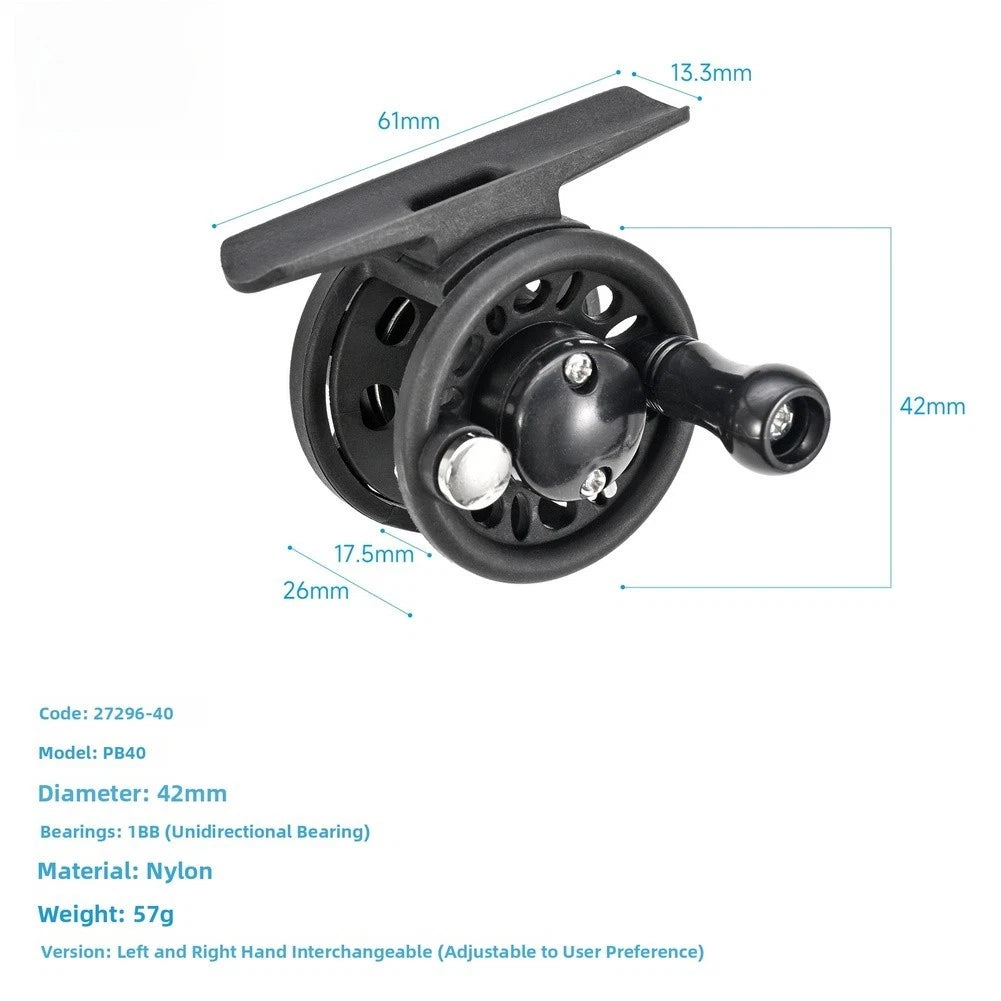 Nylon Ice Fishing Reel for Ambidextrous Use (1BB)