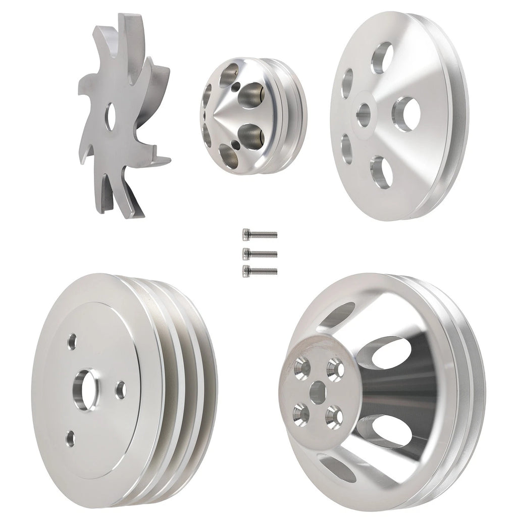 Aluminum Triple Groove Pulley Kit for Small Block Chevy 283-350 (1960–1985)