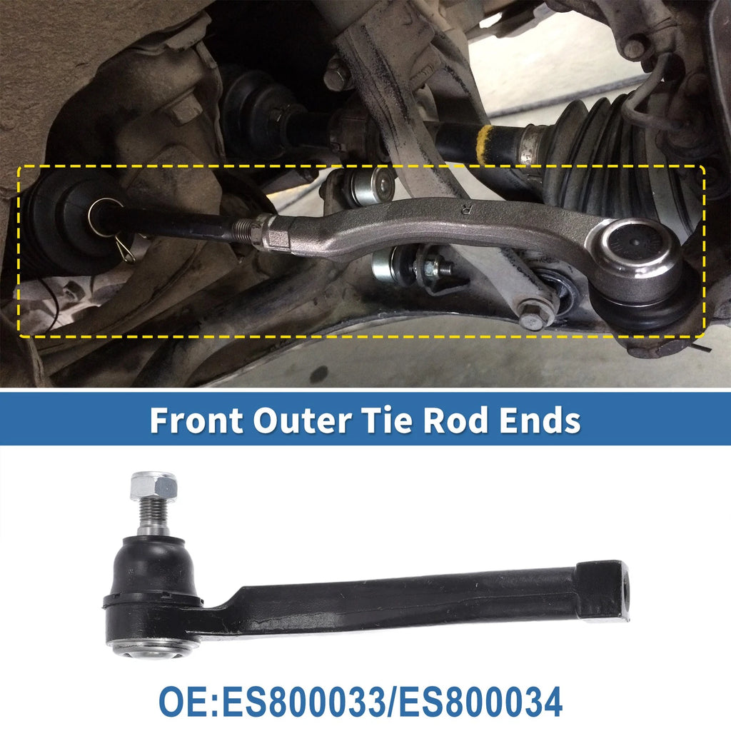 2X Front Outer Tie Rod End Links for Pontiac G3 (2009–2010) No. ES800033/ES800034