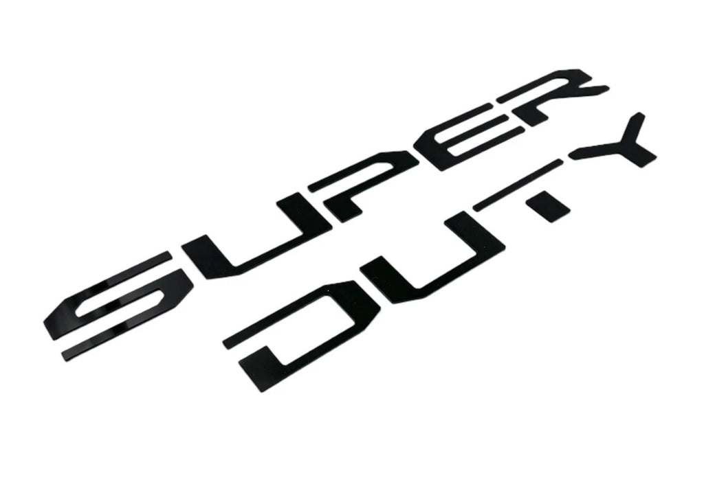 Hood Inserts Gloss Black Lettered for 2023-2025 Ford Super Duty