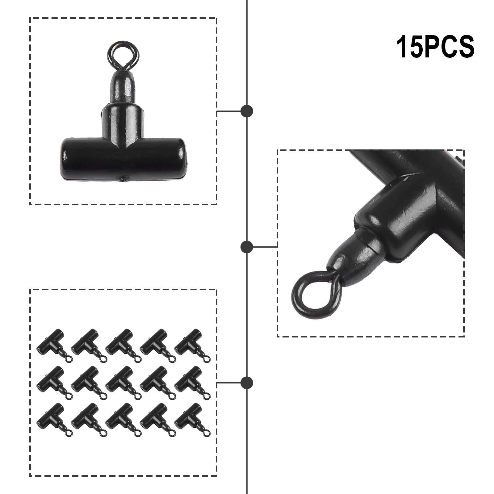 15pcs Marker Float Setup with Slider Swivel Rig Beads for Carp Fishing