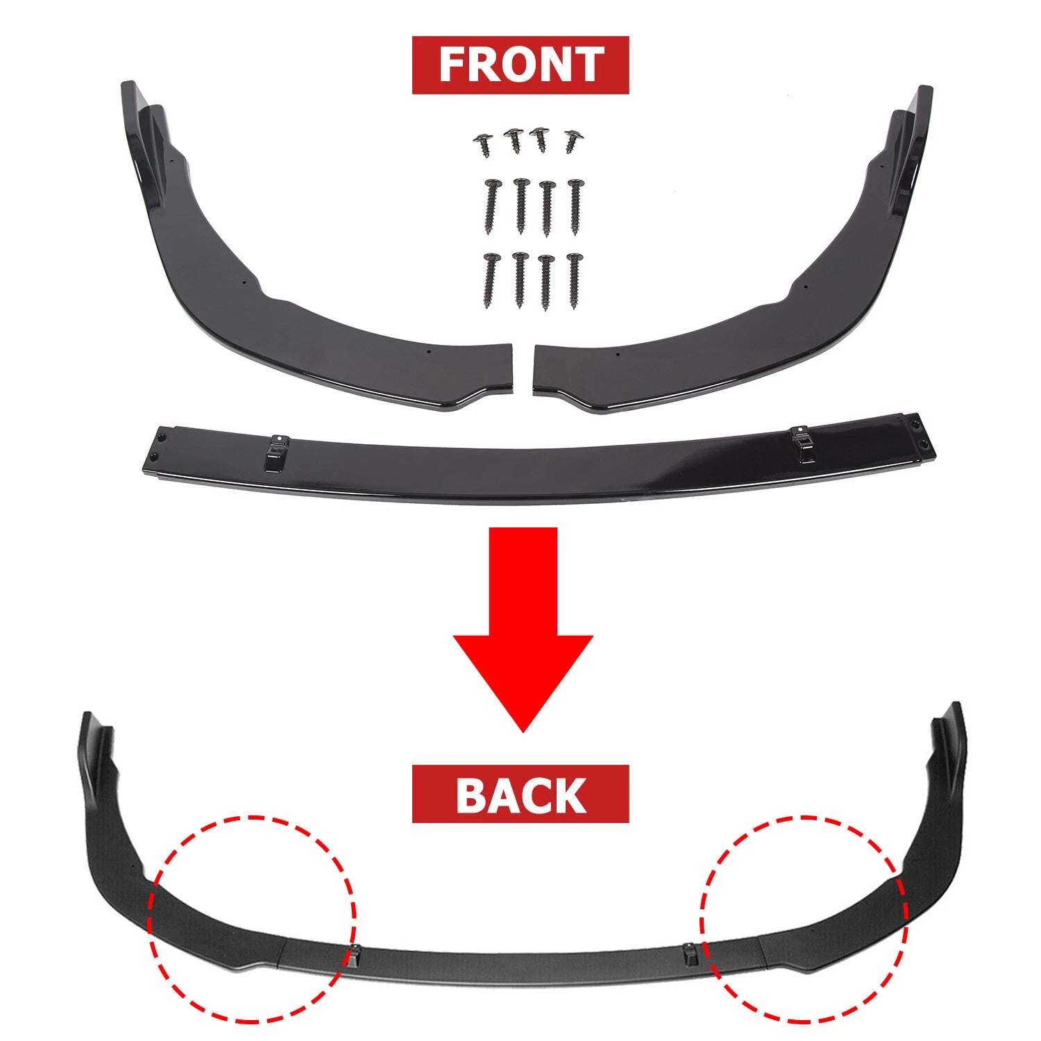 Front Bumper Lip Kit Spoiler for Toyota Camry SE XSE (2021–2024)