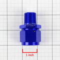12-AN Female Flare to 1/2" NPT Male Blue Aluminum B-Nut Swivel Coupler Fitting