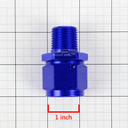 12-AN Female Flare to 1/2" NPT Male Blue Aluminum B-Nut Swivel Coupler Fitting