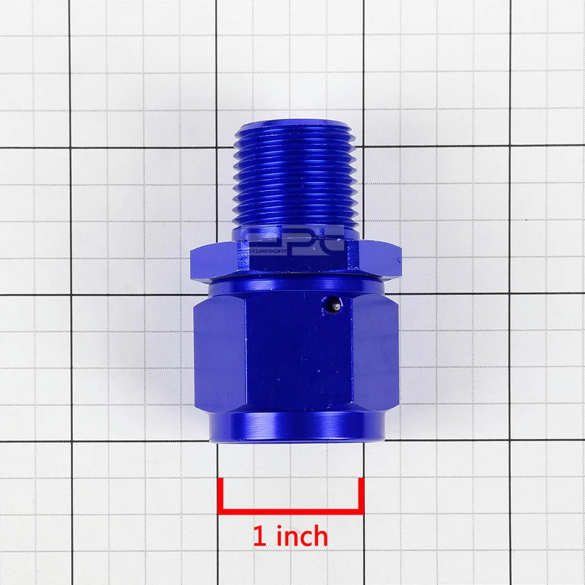 12-AN Female Flare to 1/2" NPT Male Blue Aluminum B-Nut Swivel Coupler Fitting