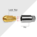 20Pc M12X1.5 Gold JDM Open End Bulge Spline Wheel Lug Nuts + Lock Key