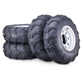 Set of 4 ATV Tires & Wheels 26X9-12 26X10-12 on 4x156 Silver Komodo