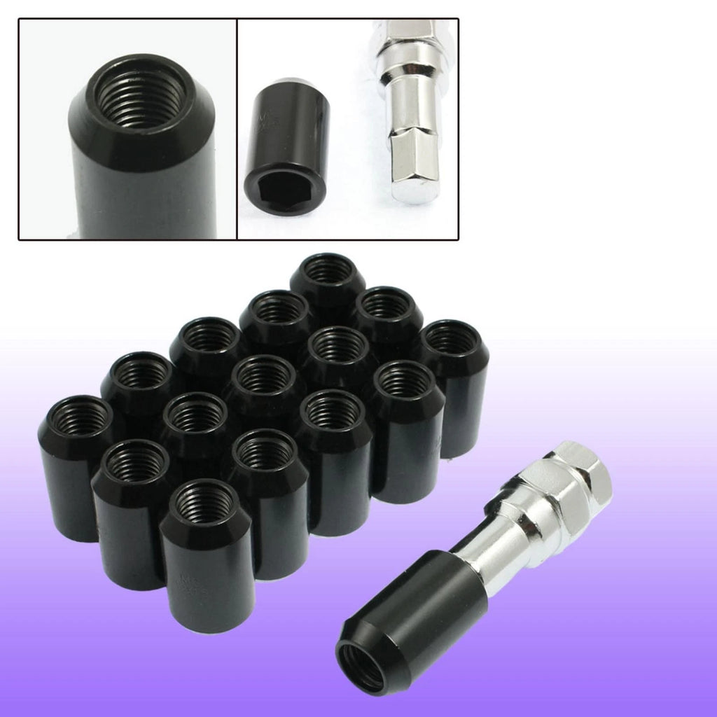 16 Pcs Black Hex Security Lock Wheel Lug Nuts for Honda 