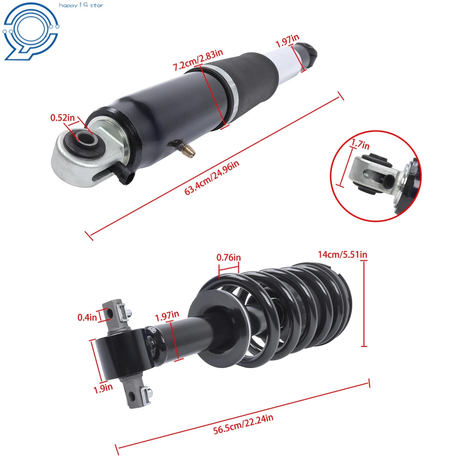 4X 949-701 Shock Struts w/MagneRide for Chevrolet Avalanche (2007–2013)