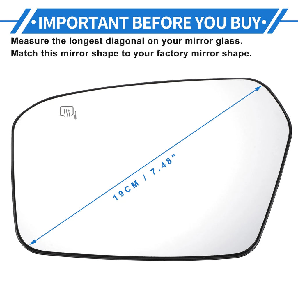 Heated Left Driver Side Mirror Glass for Ford Fusion (2006–2010)