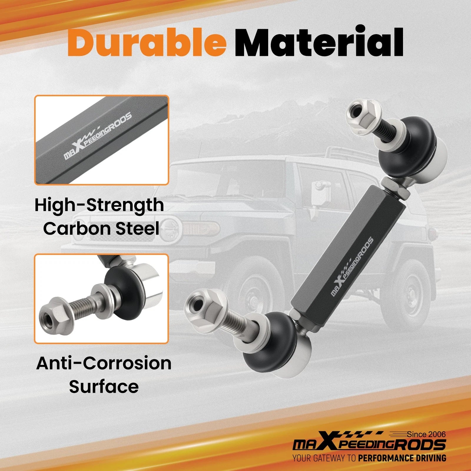 2X Adjustable Front Sway Bar End Links for Toyota FJ Cruiser (2007–2014)