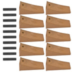 10Pcs Long Bucket Teeth X156L + Pins P156 for Skid Steer Mini Excavators