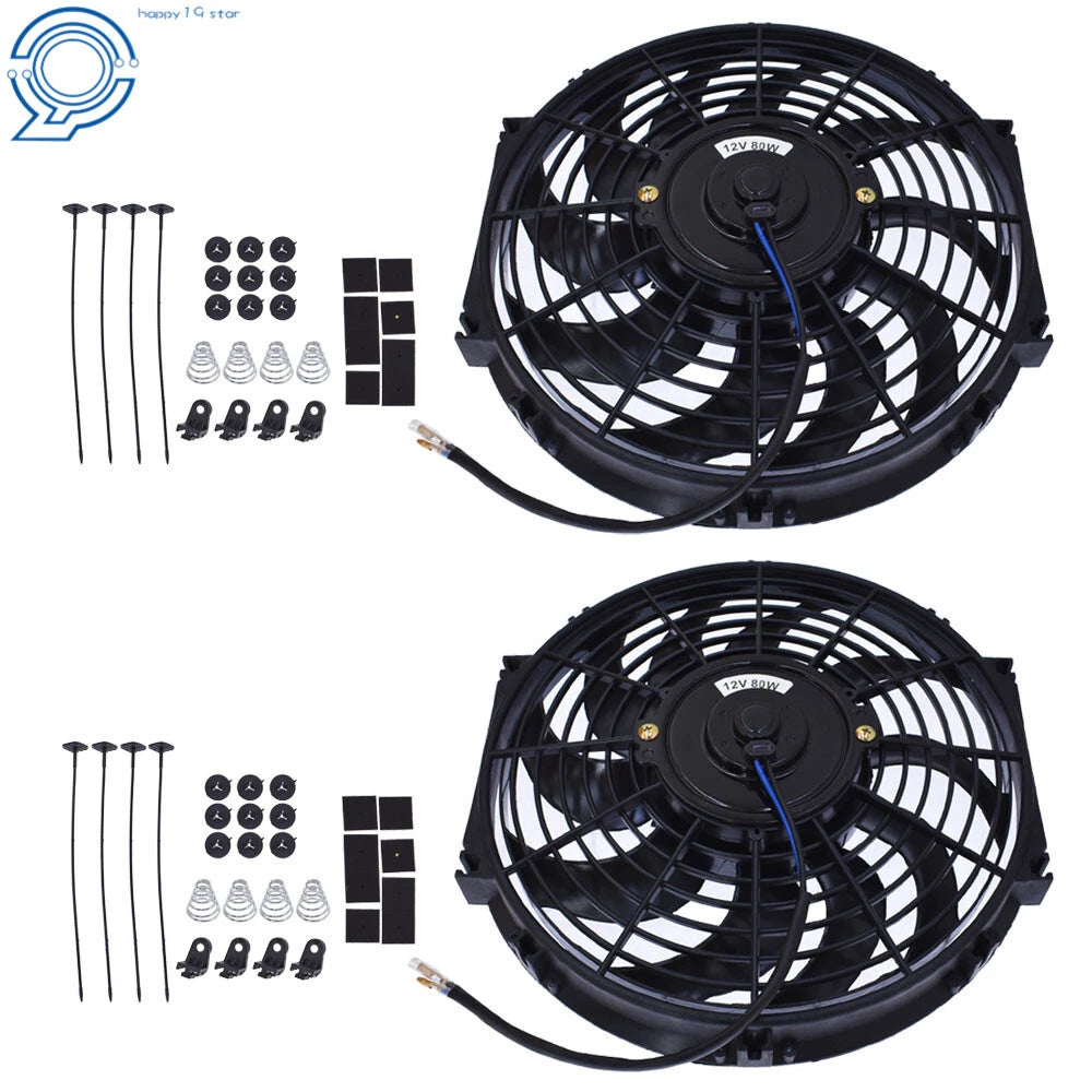 2X 12" Electric Radiator Cooling Fans for Universal Fit (12V)