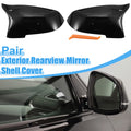 Pair Rear View Mirror Cover Shell Trim for BMW 528i (2011–2016) Bright Black