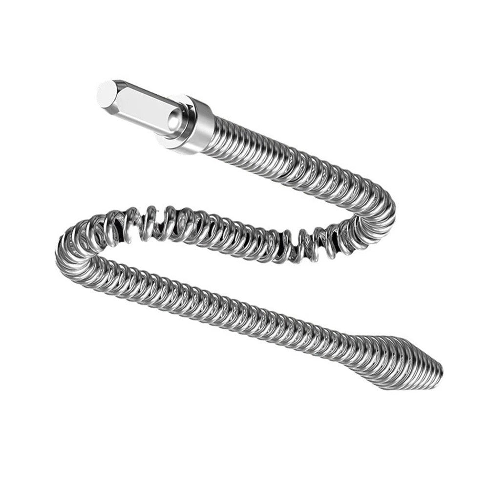 Electric Drill Drain Snake 1.5m Spring Steel Tool for Indoor Drain Maintenance