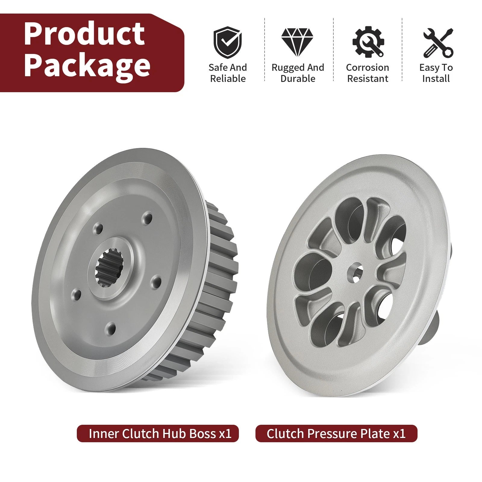 Clutch Pressure Plate + Inner Hub Boss for Yamaha YZ125 (2000–2024) 5HD-16351-00-00